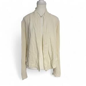 Anthropologie Cream Light Weight Layering Blazer Top Size Large